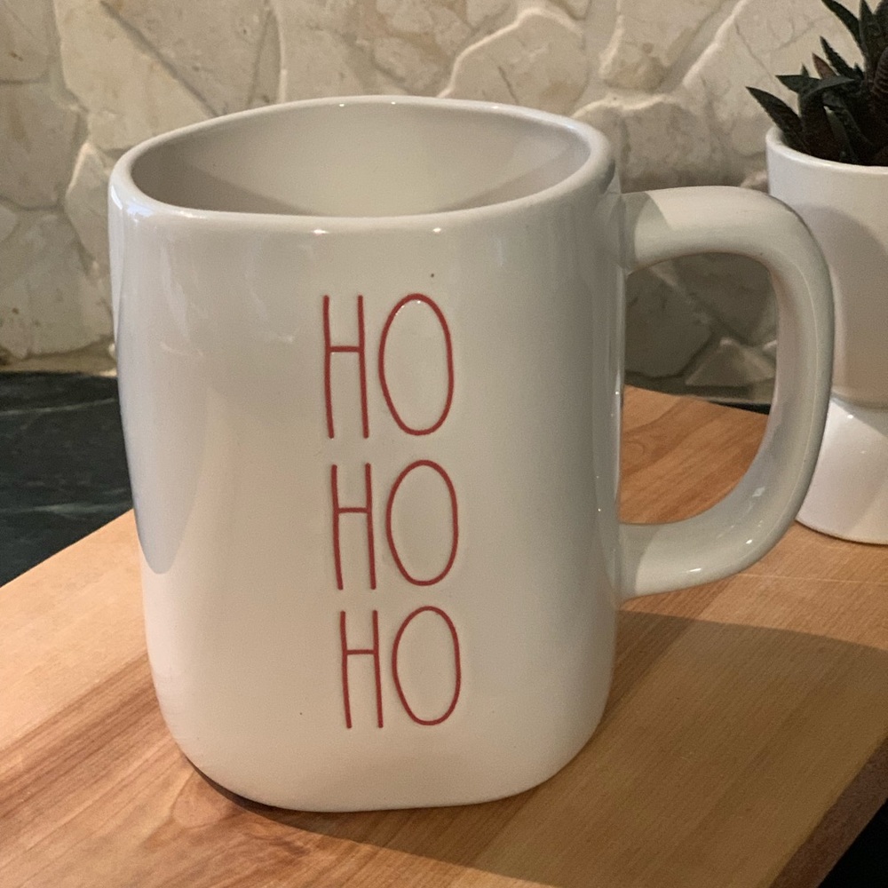 RAE DUNN MAGENTA | Red & White Christmas “Ho Ho Ho”  Mug